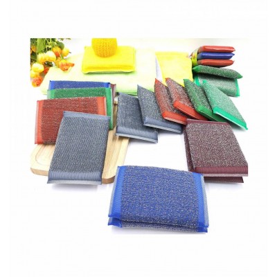 High Quality Stainless Steel Wire Green Scouring Pad Cleaning Sponge Household Products For Kitchen